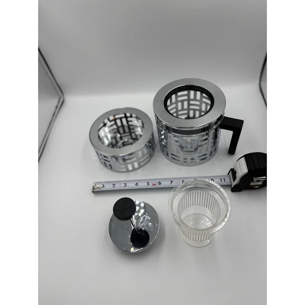 2 Piece Bodum French‎ Press EXC Stainless Steel Body Modern Art Deco, WARMER